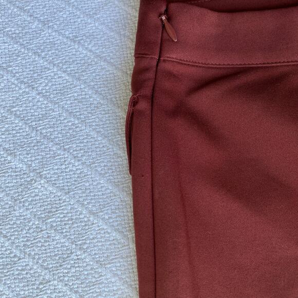 Express High-Waisted Pencil Skirt Red Rust Button Pocket Back Slit Size 8 NWT - Picture 11 of 11